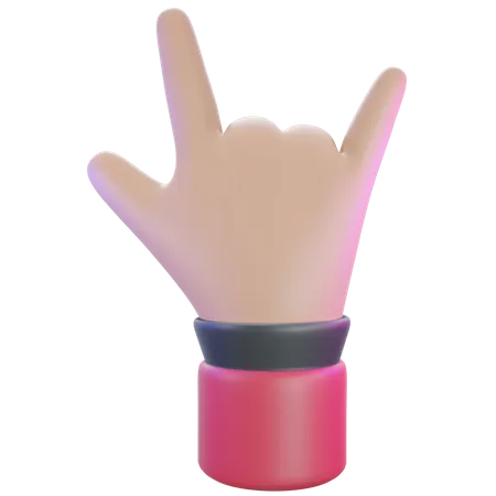 Rock-Handbewegung  3D Illustration