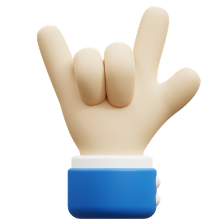 Rock hand gesture  3D Icon