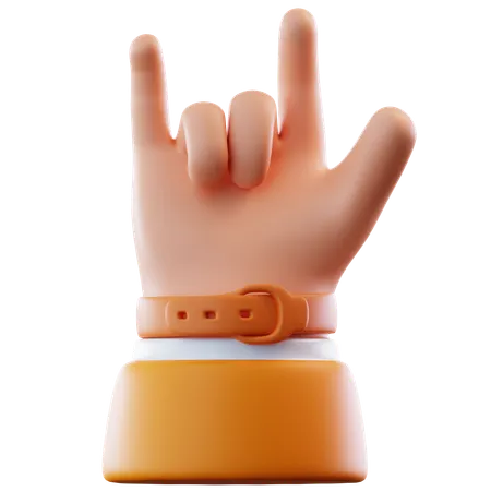 3 D Illustration Rock Hand Gesture 3D Icon