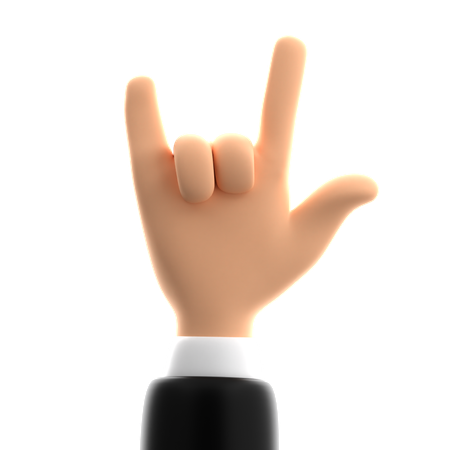 Rock Hand Gesture  3D Icon