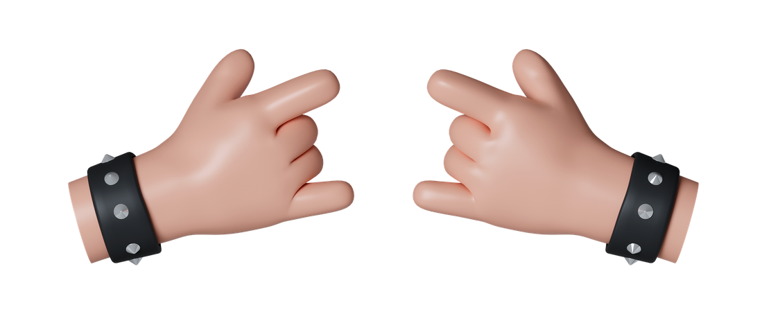 Rock Hand Gesture  3D Icon