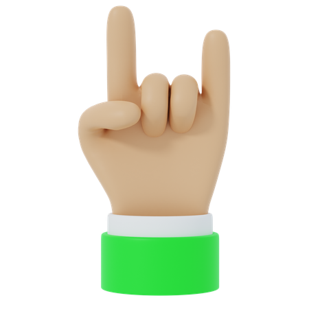 Rock hand gesture  3D Icon