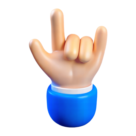 Rock Hand Gesture  3D Icon