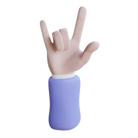 Rock Hand Gesture  3D Icon