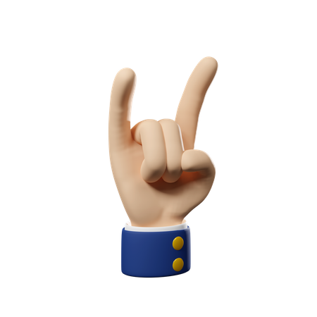 Rock Hand Gesture  3D Icon