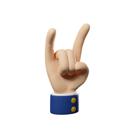 Rock Hand Gesture  3D Icon