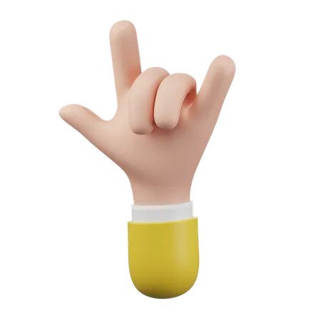 Rock Hand Gesture  3D Icon