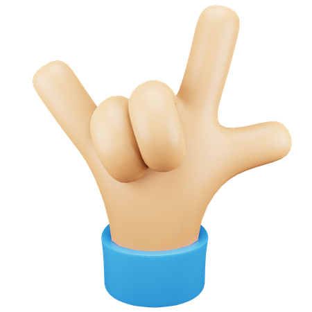 Rock Hand Gesture  3D Icon