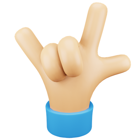 Rock Hand Gesture  3D Icon