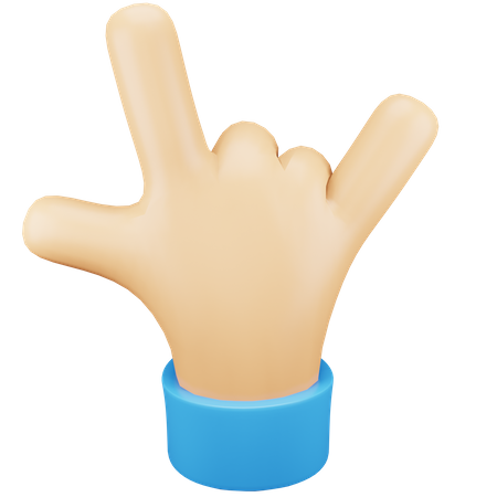 Rock Hand Gesture  3D Icon