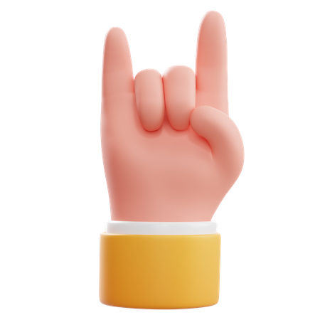 Rock Hand Gesture  3D Icon