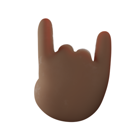 Rock Hand Gesture  3D Illustration