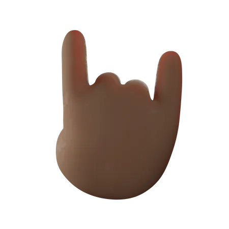 Rock Hand Gesture  3D Illustration