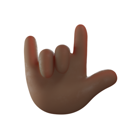 Rock Hand Gesture  3D Illustration