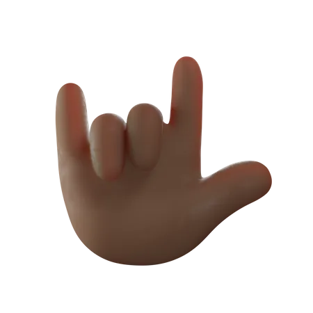 Rock Hand Gesture  3D Illustration