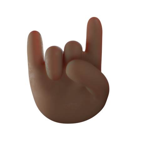 Rock Hand Gesture  3D Illustration