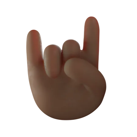 Rock Hand Gesture  3D Illustration