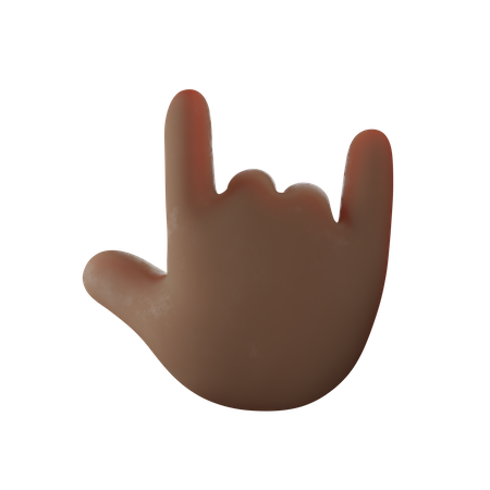 Rock Hand Gesture  3D Illustration