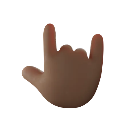 Rock Hand Gesture  3D Illustration