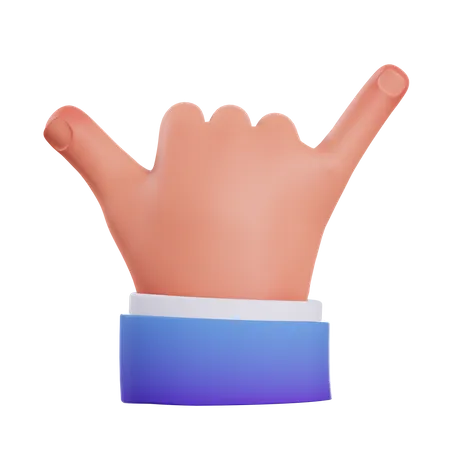 Rock hand gesture  3D Illustration