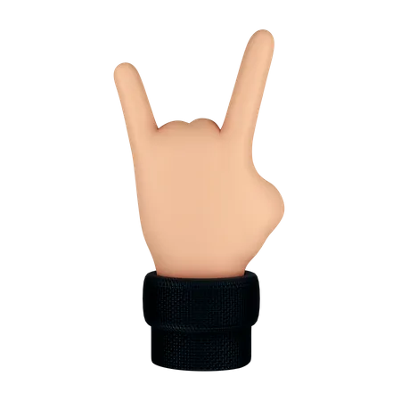 Rock Hand Gesture  3D Illustration