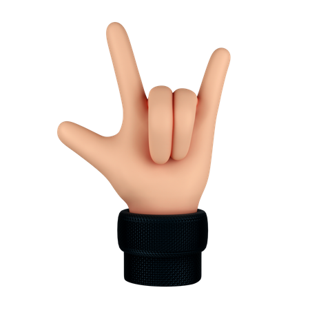 Rock Hand Gesture  3D Illustration