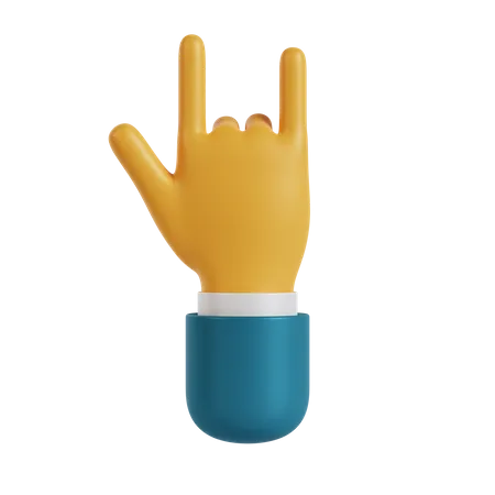 Rock Hand Gesture  3D Illustration