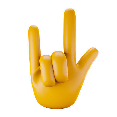 Rock hand gesture  3D Illustration