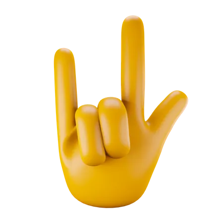 Rock hand gesture  3D Illustration