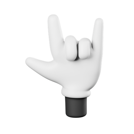 Rock Hand Gesture  3D Illustration