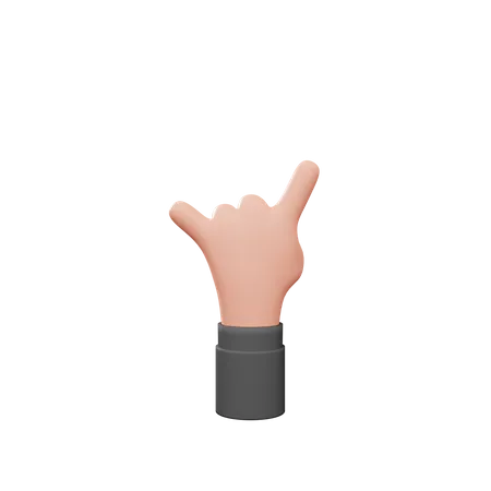 Rock Hand Gesture  3D Illustration