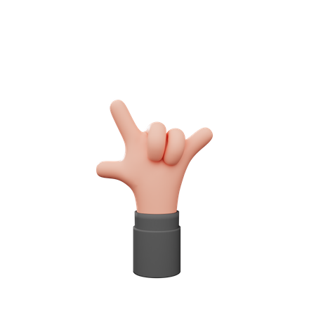 Rock Hand Gesture  3D Illustration