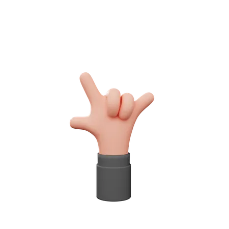 Rock Hand Gesture  3D Illustration