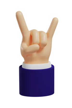 Rock Hand Gesture  3D Illustration