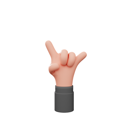 Rock Hand Gesture  3D Illustration