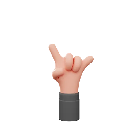 Rock Hand Gesture  3D Illustration