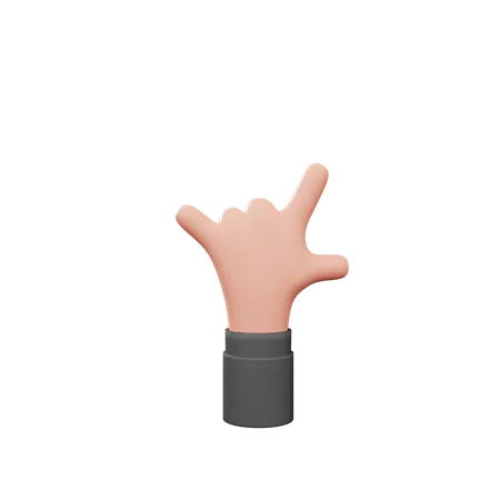 Rock Hand Gesture  3D Illustration