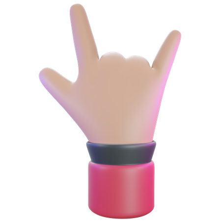Rock hand gesture 3D Illustration
