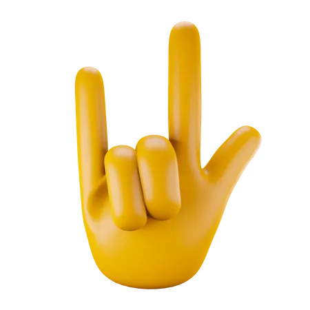 Rock hand gesture 3D Illustration