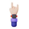 3d rock hand gesture logo