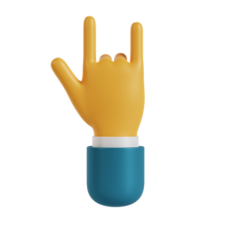 Rock Hand Gesture  3D Illustration