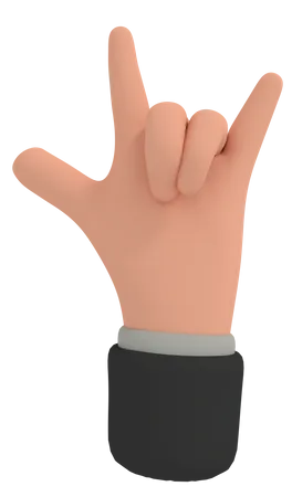 Rock Hand Gesture 3D Illustration