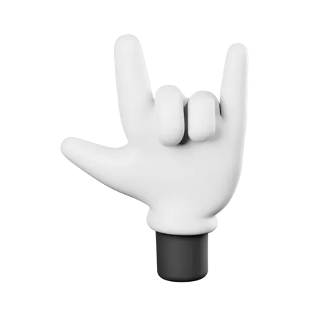 Rock Hand Gesture 3D Illustration