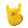 3d rock hand gesture illustration