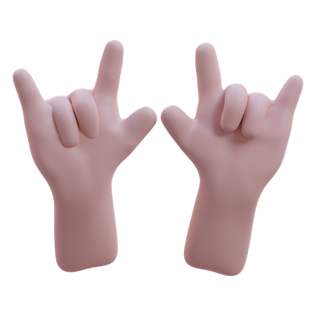 Rock Hand Gesture 3D Icon
