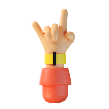Rock Hand Gesture  3D Icon