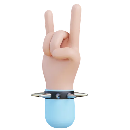 3 D Illustration Rock Hand Gesture 3D Icon