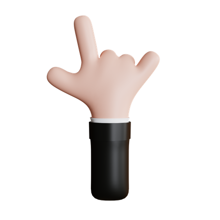 Rock Hand Gesture Back 3D Icon