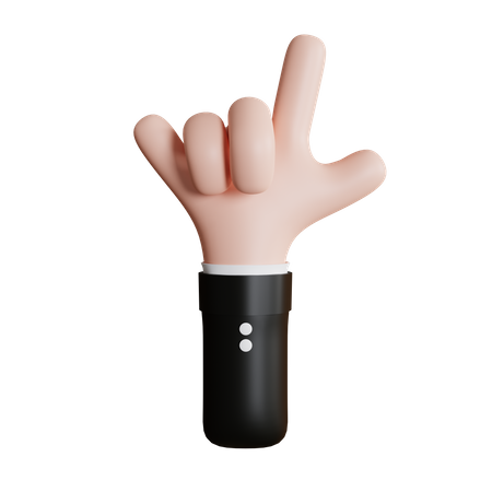 Rock Hand Gesture Front 3D Icon