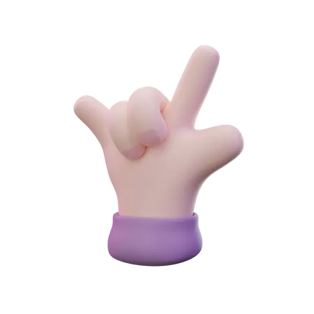 Rock Hand Hand Gesture 3D Icon